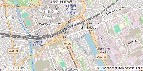 Map of Cardiff