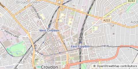 Map of Croydon, Surrey