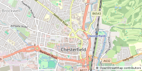 Map of Chesterfield, Derbyshire