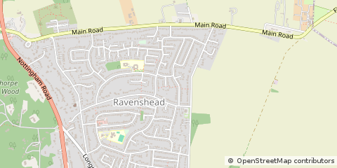 Map of Ravenshead, Nottinghamshire