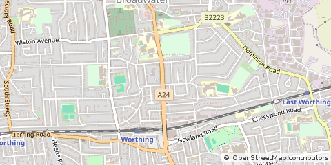 Map of Worthing, West Sussex