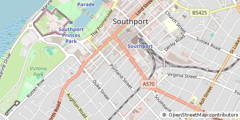 Map of Southport, Merseyside