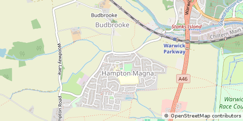 Map of Warwick, Warwickshire