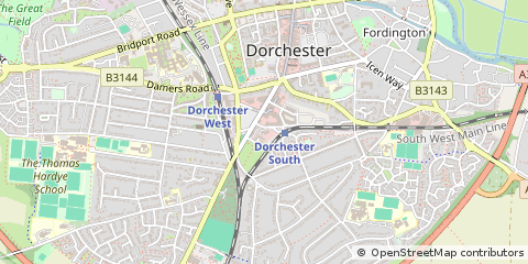 Map of Dorchester, Dorset