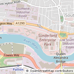 Map of Sunderland, Tyne and Wear