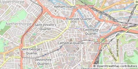 Map of Sheffield, South Yorkshire