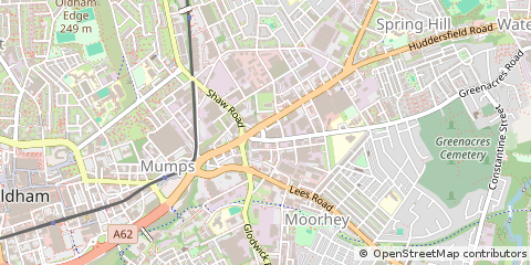 Map of Oldham, Greater Manchester