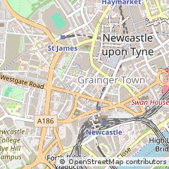 Map of Newcastle Upon Tyne, Tyne & Wear