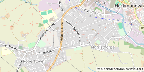 Map of Liversedge, West Yorkshire