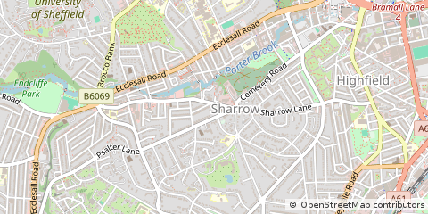 Map of Sheffield, South Yorkshire