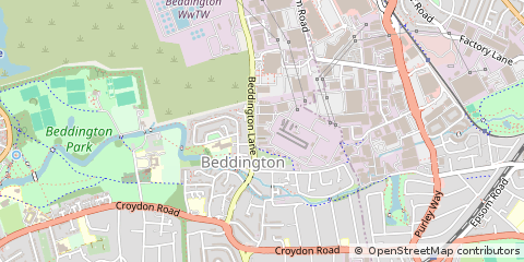 Map of Croydon, Surrey