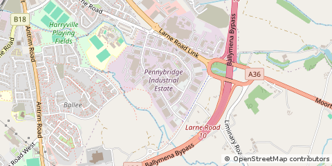 Map of Ballymena,, CO. Antrim.