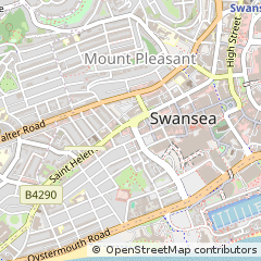 Map of Swansea, West Glamorgan