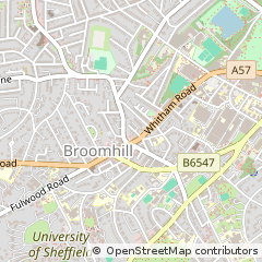Map of Sheffield, South Yorkshire