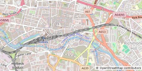 Map of Leeds, West Yorkshire
