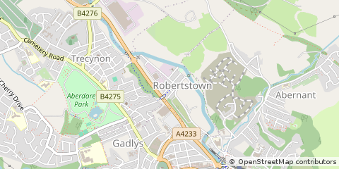 Map of Aberdare, RCT