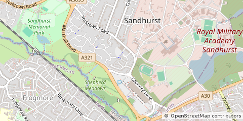 Map of Sandhurst, Berkshire