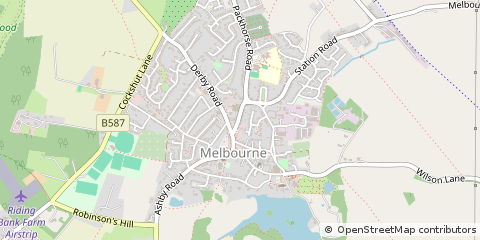 Map of Melbourne, Derbyshire