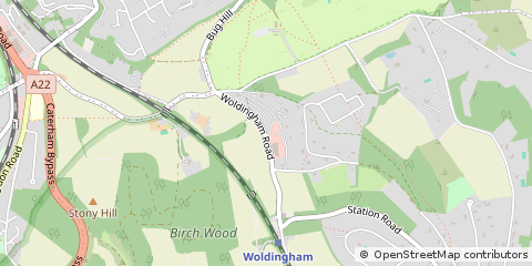 Map of Caterham, Surrey