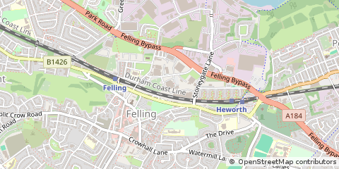 Map of Gateshead, Tyne & Wear