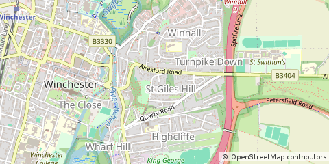 Map of Winchester, Hampshire