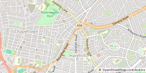 Map of Leeds, West Yorkshire