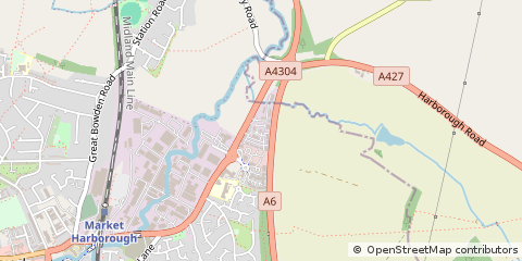 Map of Market Harborough, Leicestershire