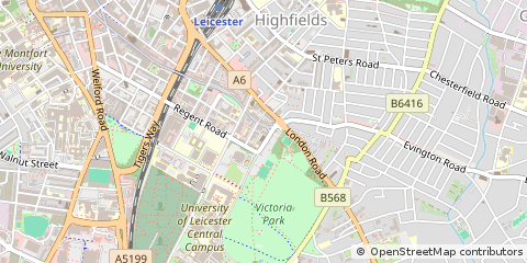 Map of Leicester, Leicestershire