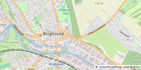 Map of Brighouse, West Yorkshire