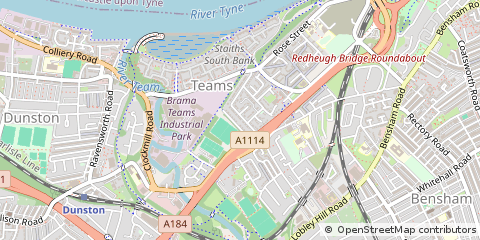 Map of Gateshead, Tyne and Wear