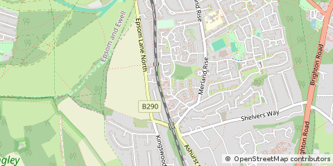 Map of Tadworth, Surrey