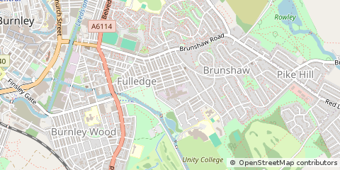 Map of Burnley, Lancs
