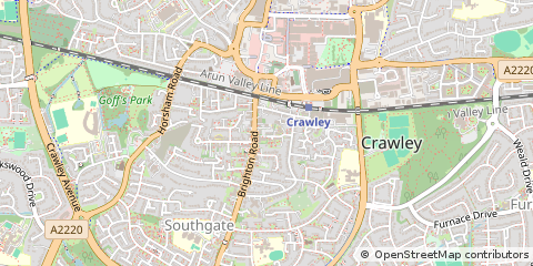 Map of Crawley, West Sussex