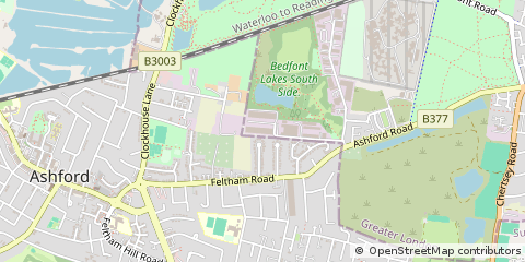Map of Ashford, Middlesex