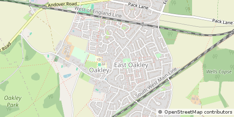 Map of Oakley, Basingstoke