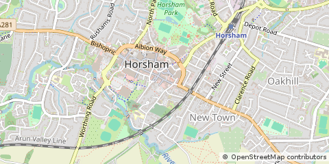 Map of Horsham, West Sussex