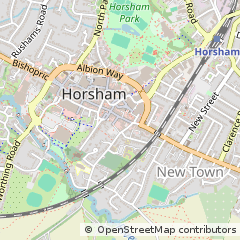 Map of Horsham, West Sussex