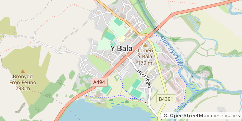 Map of Bala, Gwynedd