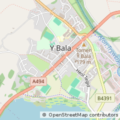 Map of Bala, Gwynedd