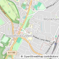 Map of Woodford Green, Essex