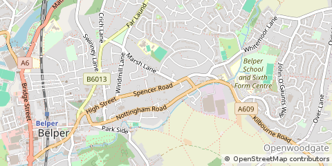 Map of Derbyshire