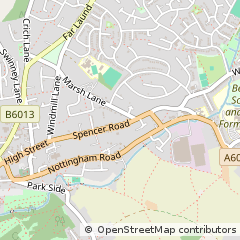 Map of Derbyshire