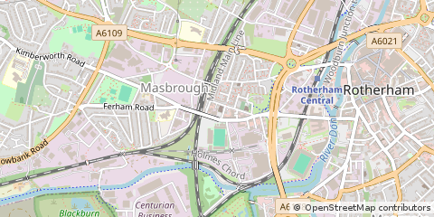 Map of Rotherham, South Yorkshire