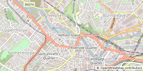 Map of Sheffield, South Yorkshire