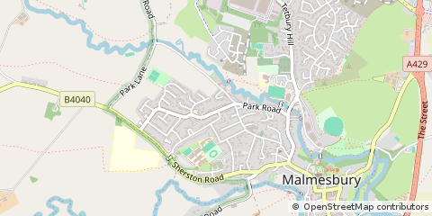 Map of Malmesbury, Wiltshire