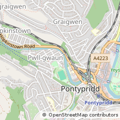 Map of Pontypridd, MID Glam