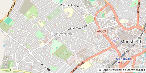 Map of Mansfield, Nottinghamshire