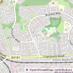 Map of Bridgend, MID Glamorgan