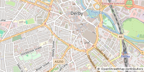 Map of Derbyshire