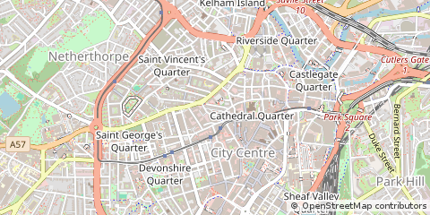 Map of Sheffield, South Yorkshire